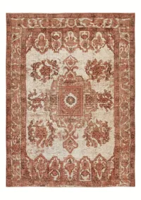 Vintage Kirman Distressed Floral Medallion