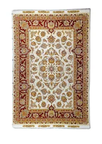 Persian Tabriz Ivory & Burgundy Floral