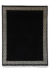 Modern Greek Key - Black Rug