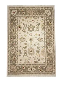 Oushak-Style Ivory & Taupe Floral