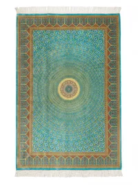 Qum Pure Silk Gonbad Turquoise