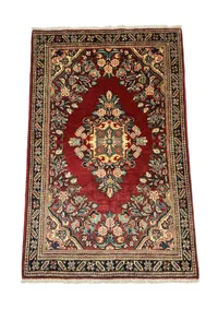 Sarouk Floral Medallion In Red