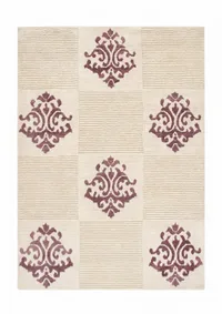 Anatolian Damask Medallion Ivory Plum