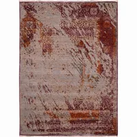 Contemporary Distressed Abstract Plum Rust