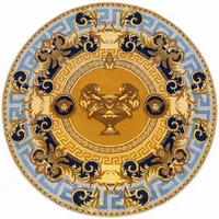 European Neoclassical Medallion Gold Blue