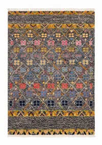 Gabbeh Lattice Floral Charcoal