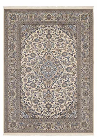 Kashan Medallion Ivory Blue