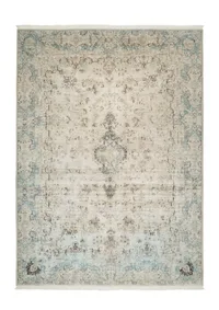 Kashan Open-Field Medallion Seafoam