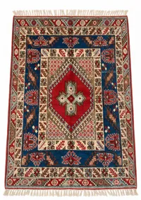 Kazak Medallion Blue Red