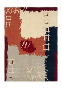 Nepal Abstract Patchwork Red