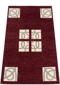 Nepal Geometric Lattice Burgundy