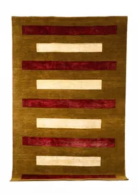 Pakistani Gabbeh Horizontal Stripe Olive