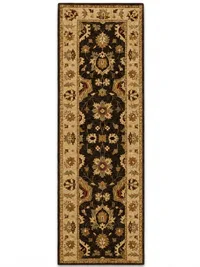 Peshawar Sultanabad Floral Runner Brown
