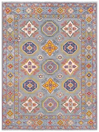 Kazakh Geometric Medallion Grey