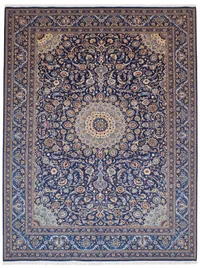Kashan Medallion Floral Navy