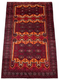 Baluch Geometric All-Over Crimson