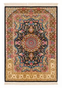 Qom Medallion Floral Black