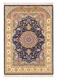 Qum Medallion Floral Navy