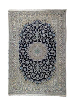 Persian Nain Navy Medallion