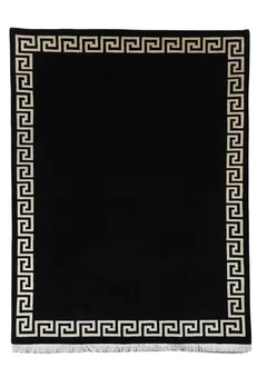 Modern Greek Key - Black Rug