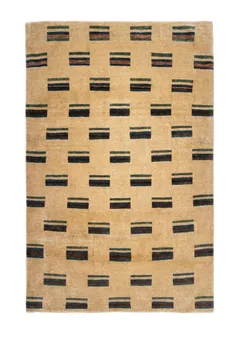 Tribal Stripe Motif Wool Rug