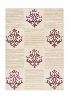 Anatolian Damask Medallion Ivory Plum