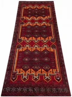 Baluch Geometric All-Over Crimson