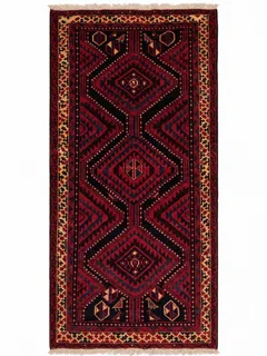 Baluch Geometric Medallion Crimson