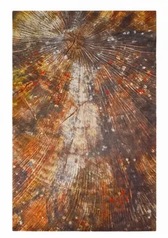 Contemporary Abstract Sunburst Umber