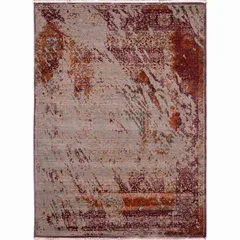 Contemporary Distressed Abstract Plum Rust