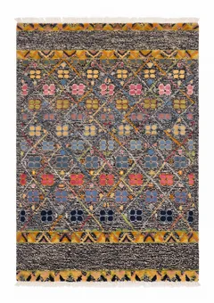 Gabbeh Lattice Floral Charcoal