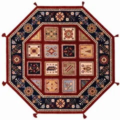 Karachof Kazak Compartmental Panel Red