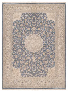 Kashan Medallion Floral Steel Blue