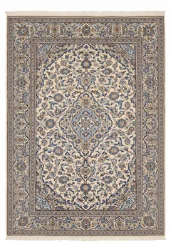 Kashan Medallion Ivory Blue