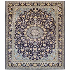 Kashan Medallion Navy