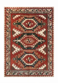 Kazak Triple Medallion Madder Red