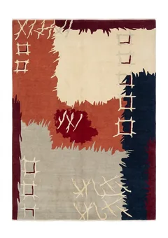 Nepal Abstract Patchwork Red