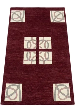 Nepal Geometric Lattice Burgundy