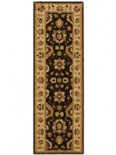 Peshawar Sultanabad Floral Runner Brown