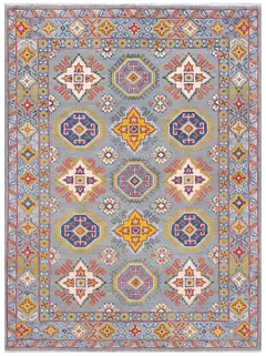 Kazakh Geometric Medallion Grey