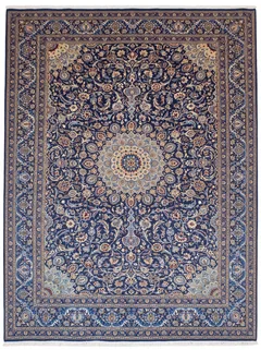 Kashan Medallion Floral Navy
