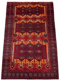 Baluch Geometric All-Over Crimson