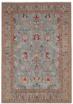 Tabriz Vase Floral Steel Blue