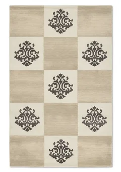 Tibetan Damask Checkerboard Ivory