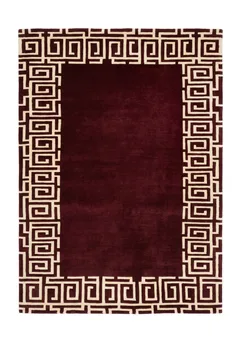 Tibetan Greek Key Burgundy