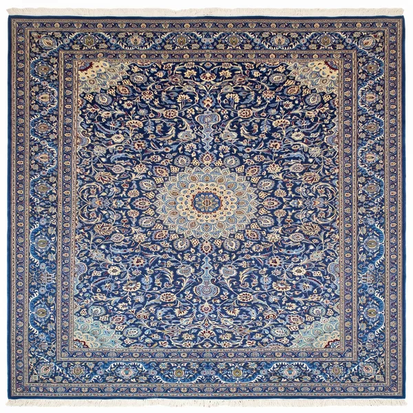 Kashan Medallion Floral Navy, Kashan, Iran persian rug, in midnight navy, Wool, 305 × 396 cm (10'0" × 13'0"), Nasim Carpets Malaysia