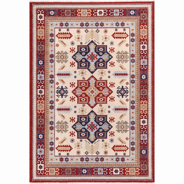 Kazak Medallion Ivory, Kazak, Caucasus (Azerbaijan/Armenia border region) tribal rug, in ivory, Wool, 88 × 146 cm (2'11" × 4'9"), Nasim Carpets Malaysia