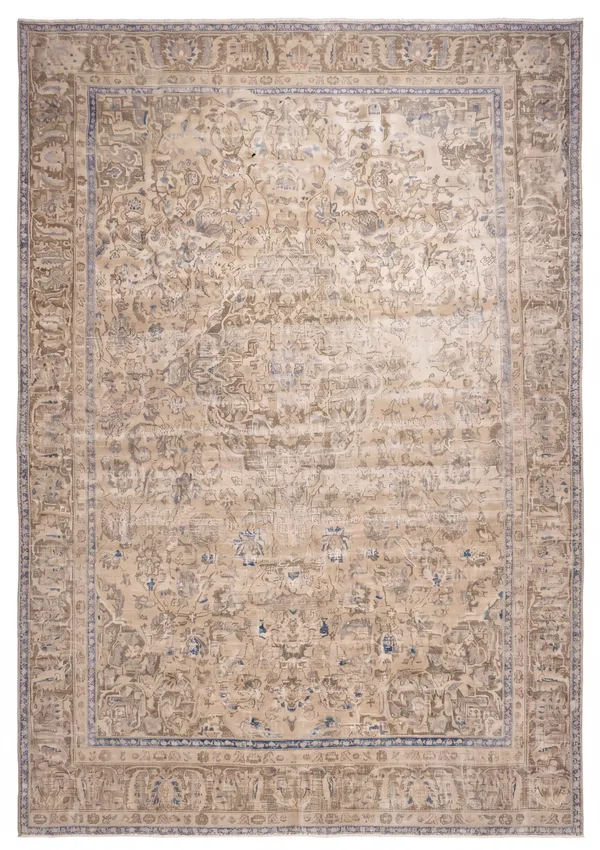 Khorasan All-Over Sandy Ivory, Khorasan, Iran persian rug, in sandy ivory, Wool, 299 × 338 cm (9'10" × 11'1"), Nasim Carpets Malaysia