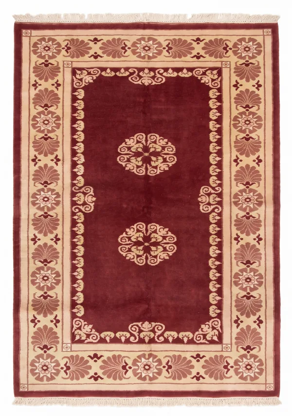 Ningxia Medallion Burgundy, Ningxia, China tribal rug, in burgundy red, Wool, 4877 × 6888 cm (160'0" × 226'0"), Nasim Carpets Malaysia