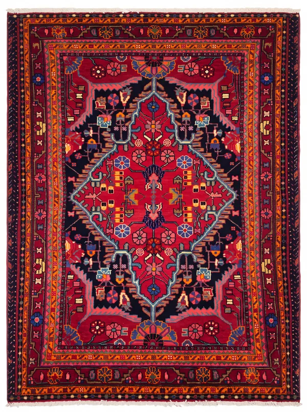 Hamadan Medallion Tree Crimson, Hamadan Region, Western Iran persian rug, in madder red, Wool, 128 × 219 cm (4'2" × 7'2"), Nasim Carpets Malaysia